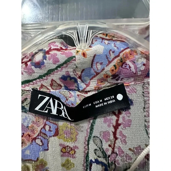 Zara Women's Multicolor Paisley kimono duster robe Size Medium - Picture 3 of 5